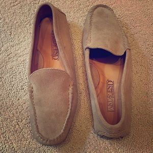 Tan suede driving moccasin